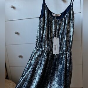 NWOT Rebecca Taylor sequin dress navy color